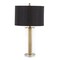 Lumisource Glacier Contemporary, Glam Table Lamp in Gold Metal and Clear Glass with Black Linen Shade by